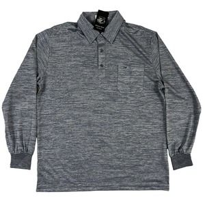 Master Bear Gold Wear Men Blue Long‎ Sleeve Polo Shirt Size Large (105)